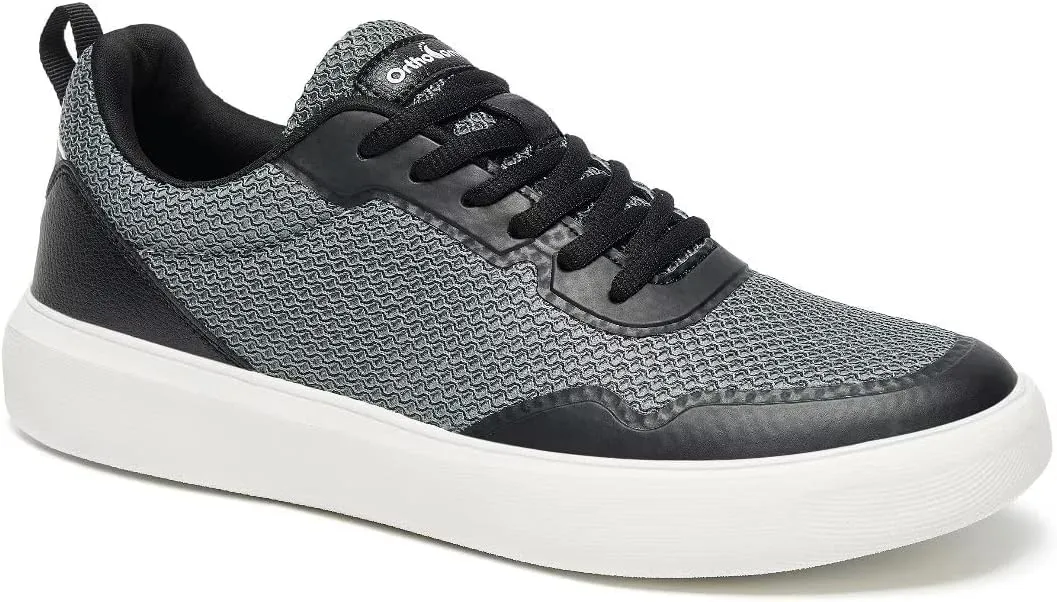 Men's Orthopedic Fashion Sneakers with Arch Support: Comfortable Orthotic Shoes for Plantar Fasciitis, Adjustable Supportive Flat Feet Walking Shoes for Foot and Ankle Pain Relief