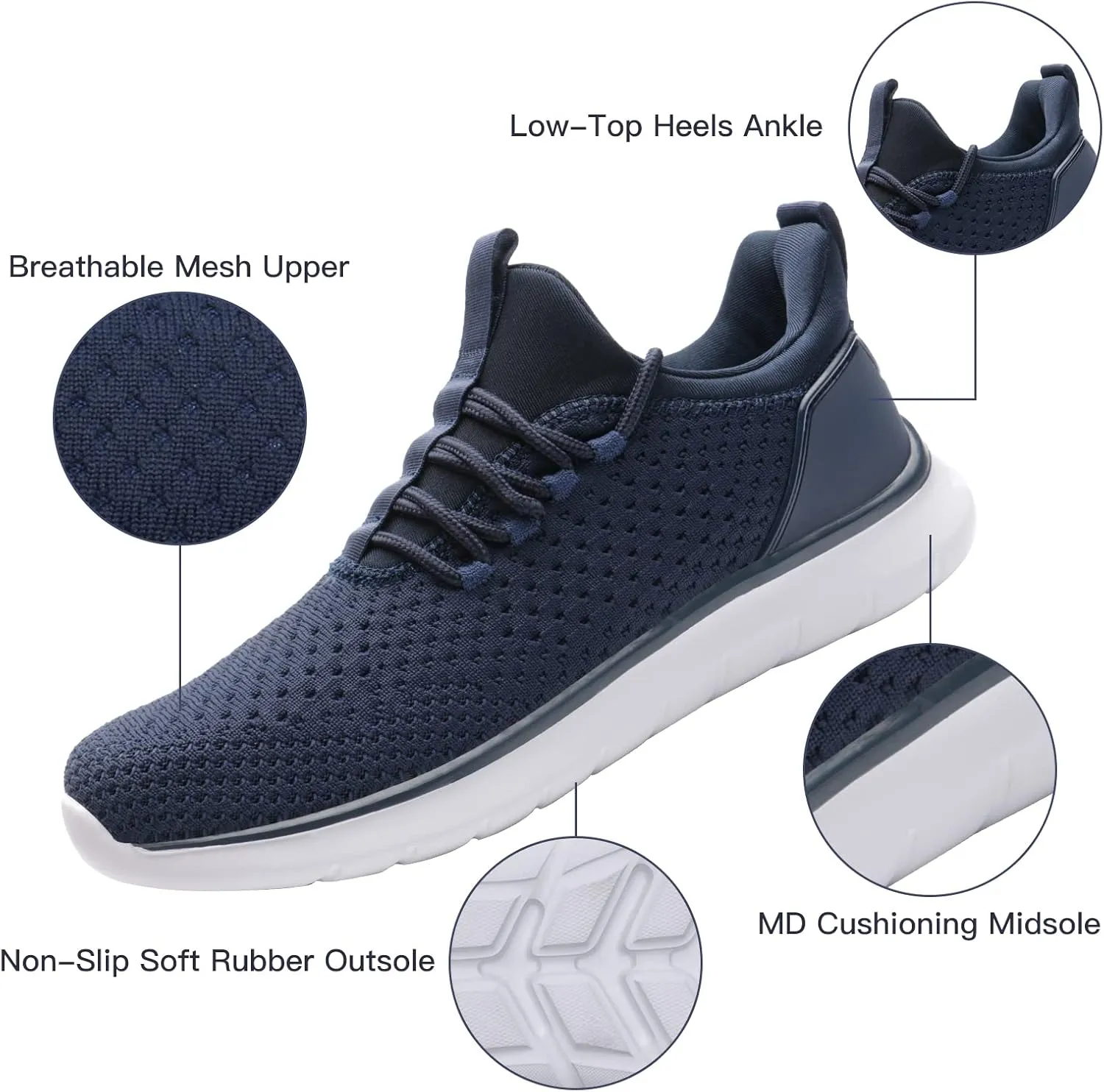 Men's Running Shoes Slip on Walking Shoes Ultra Light Breathable Mesh Non Slip Sneakers Athletic Workout Shoes