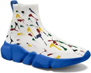 Mens Running Sneakers Art Graffiti Painted Shoes Mesh Breathable Slip-on Womens Tennis Shoes