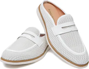 Mens Slip On Mules & Clogs Backless Loafers, Light Open Back Shoes Comfort Walking Shoes Breathable Slippers Closed Toe Slides with Anti-Skid Rubber Sole (Black)