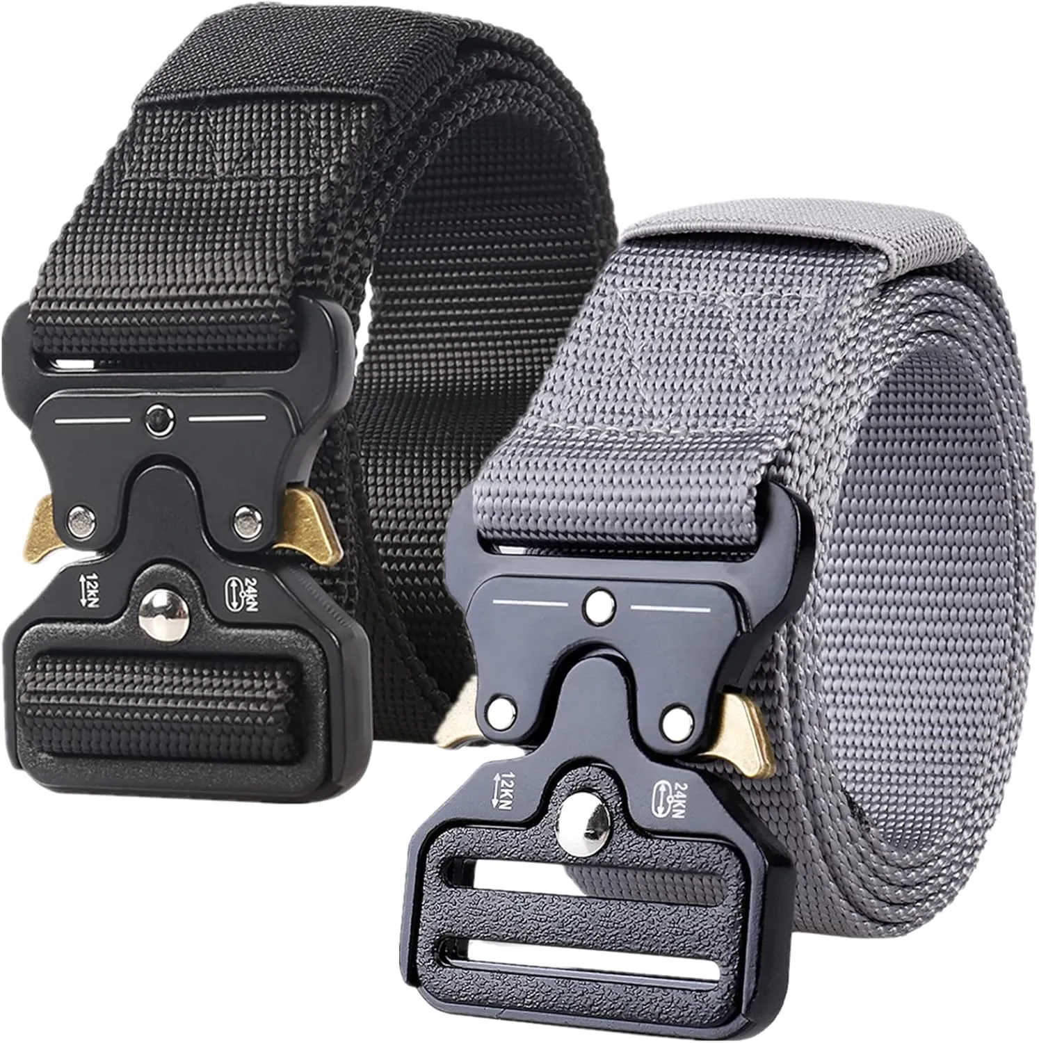 Mens Tactical Belt, Military Hiking Rigger Safety Nylon Work Waist Belt with Heavy Duty Quick Release Buckle