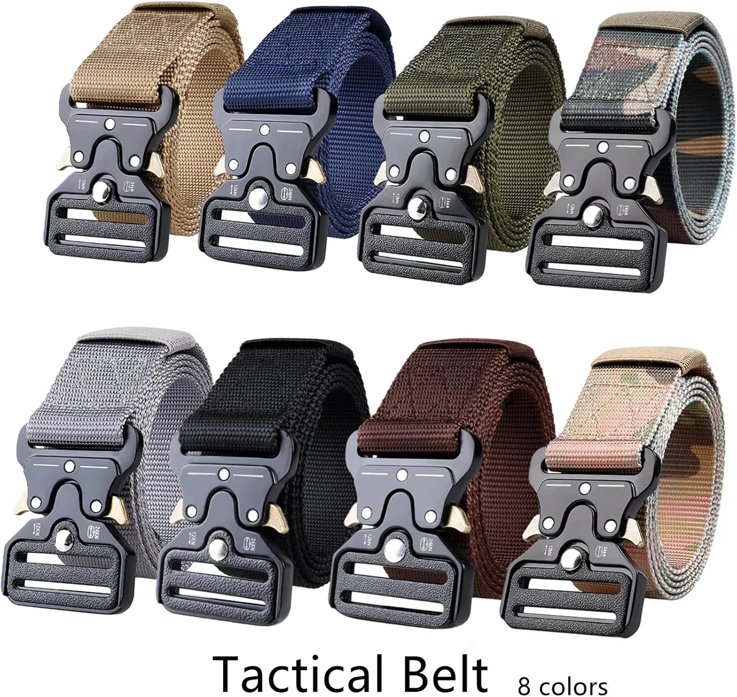 Mens Tactical Belt, Military Hiking Rigger Safety Nylon Work Waist Belt with Heavy Duty Quick Release Buckle