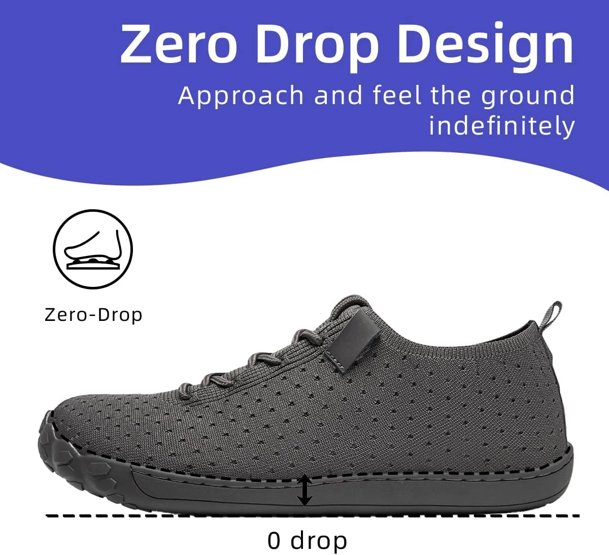Mens Wide Toe Box Shoes Slip On Walking Shoes Sneakers Sports Casual Office Outdoor Activities Non Slip Rubber Outsole Minimalist Comfortable