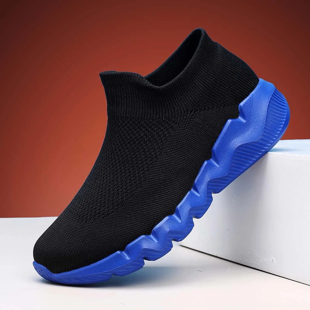 Men's Women's Knitted Mesh Fashion Breathable Ankle-High Road Running Shoes Soft Sneakers Shoes Trainers Shoes