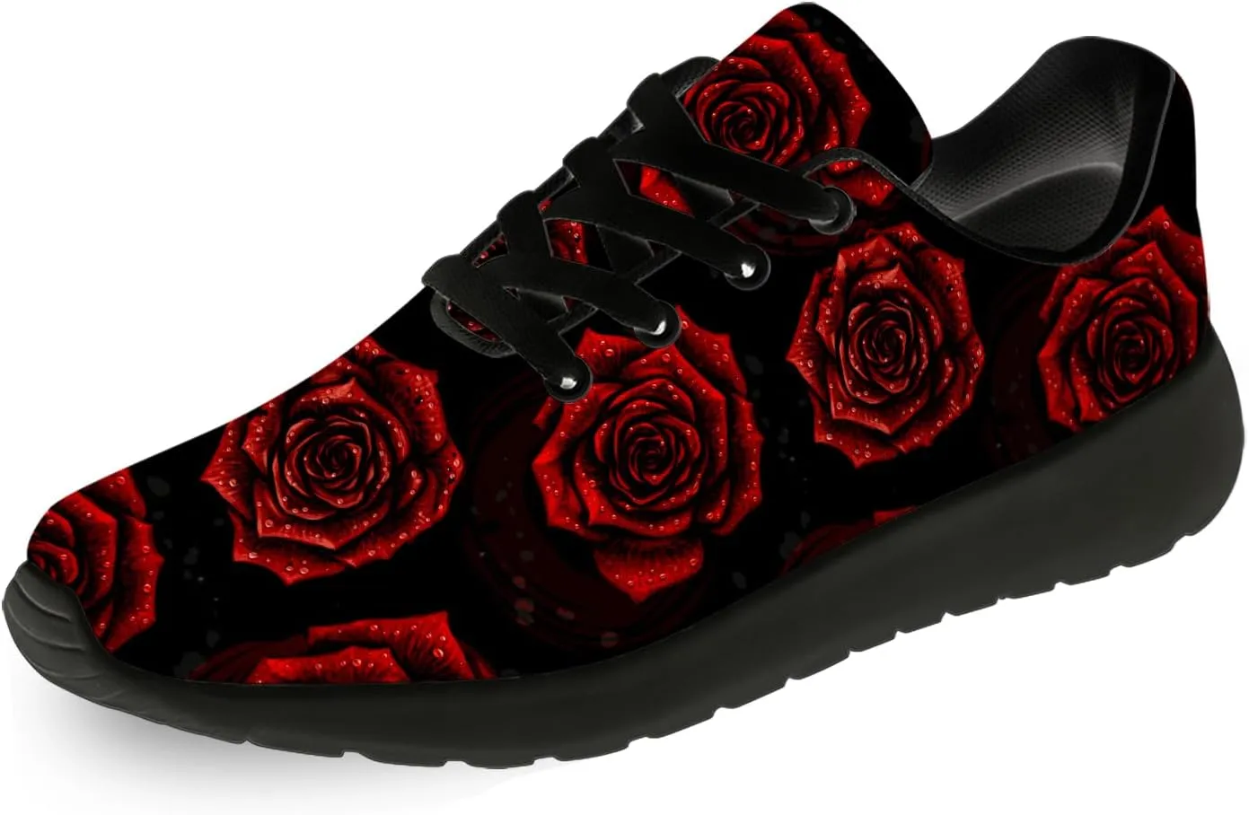 Mens Womens Rose Shoes Lightweight Running Tennis Gym Athletic Shoes Walking Sneakers Gifts for Him Her