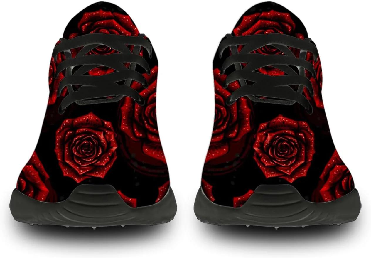 Mens Womens Rose Shoes Lightweight Running Tennis Gym Athletic Shoes Walking Sneakers Gifts for Him Her