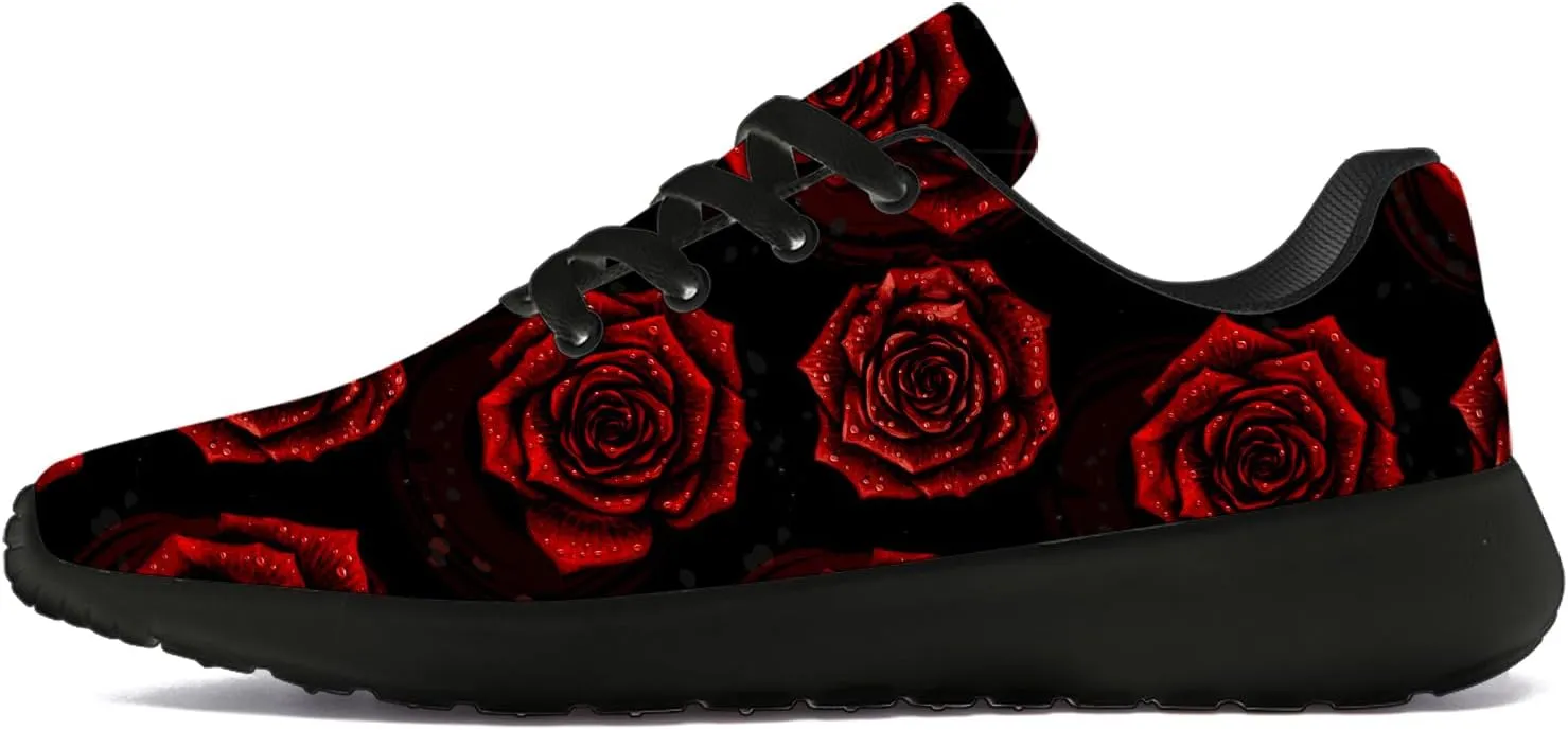 Mens Womens Rose Shoes Lightweight Running Tennis Gym Athletic Shoes Walking Sneakers Gifts for Him Her