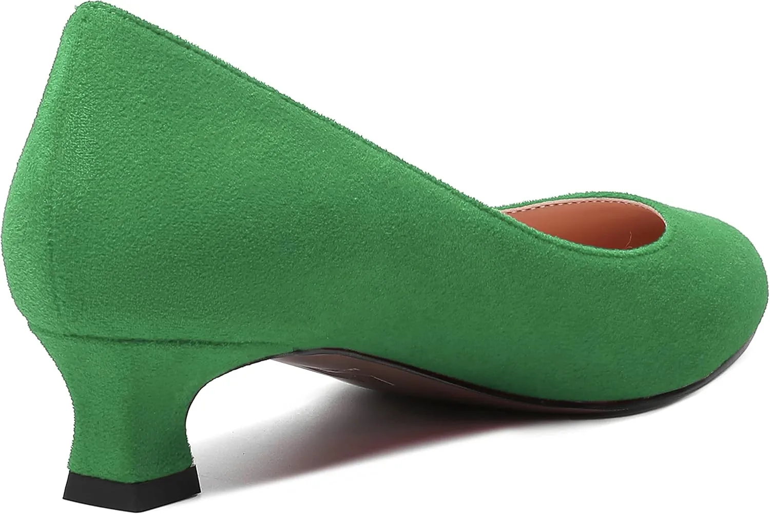 MERRORI Womens Slip On Suede Round Toe Dress Shoes Solid Casual Office Kitten Low Heel Pumps Shoes 1.5 Inch