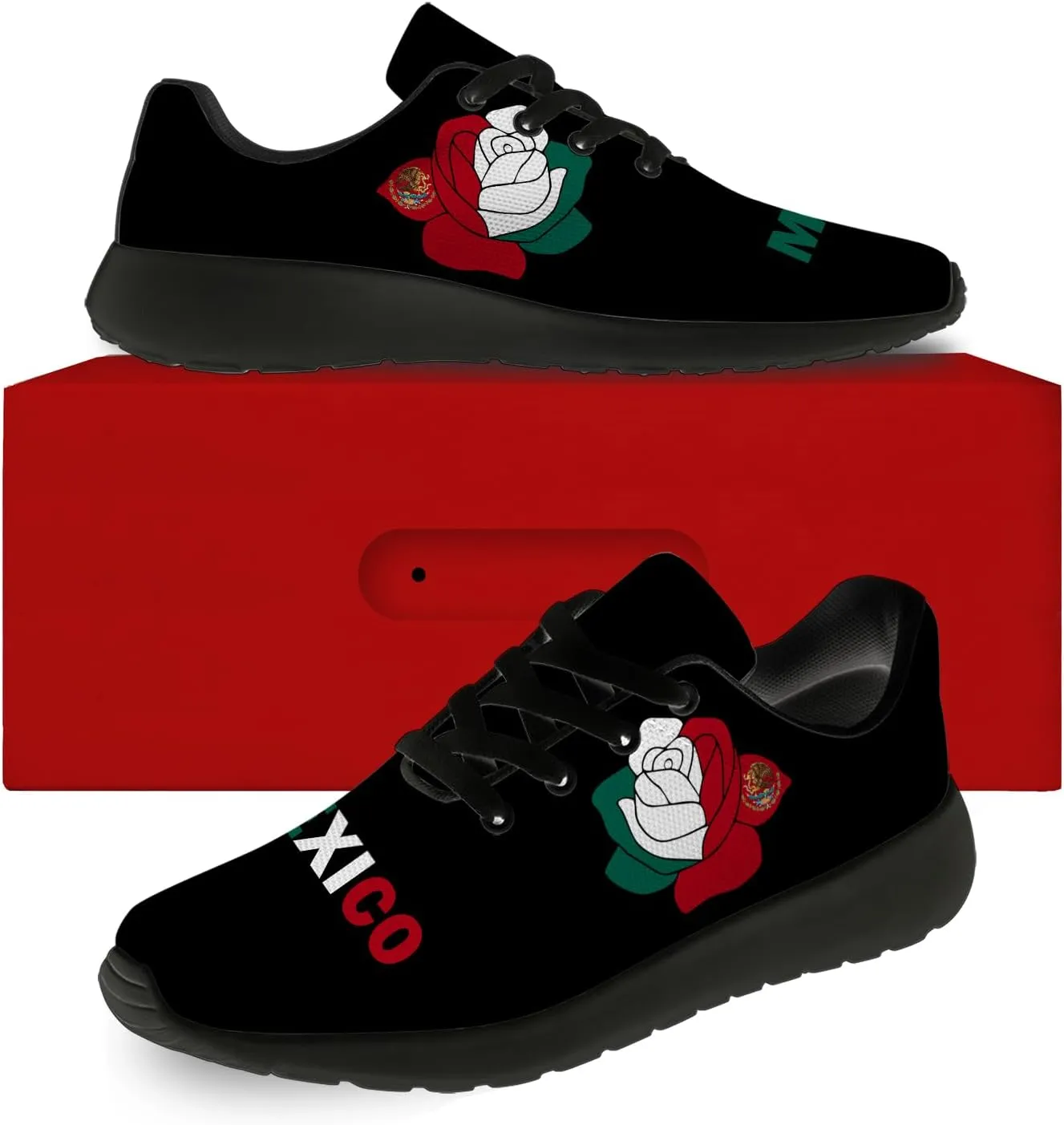 Mexican Flag Shoes Lightweight Comfortable Running Tennis Walking Fashion Sneakers for Men Women