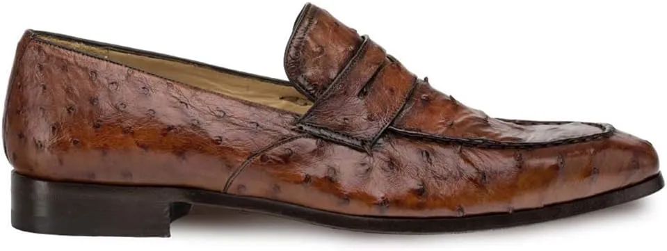 Mezlan Lisbon Brandy Genuine Ostrich Men's Classic Slip On