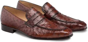 Mezlan Lisbon Brandy Genuine Ostrich Men's Classic Slip On