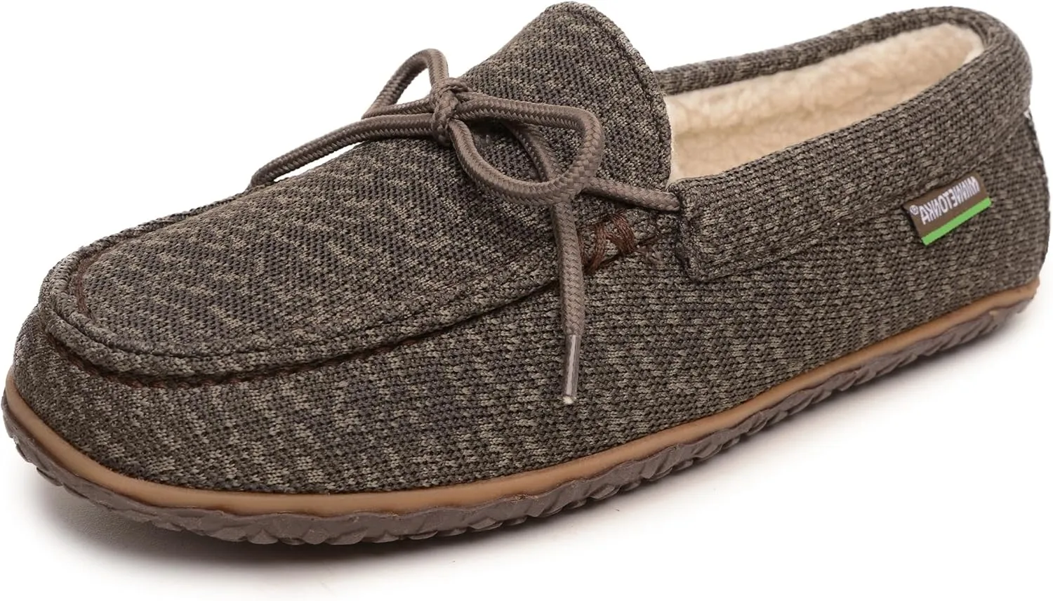 Minnetonka Men’s Ecowise Oak - Slip-On Shoes Featuring 100% Recycled Fabric and Laces, 50% Repurposed Berber Lining, Removable Contoured Footbed, and MinnTREAD Rubber Sole with Rice Husk