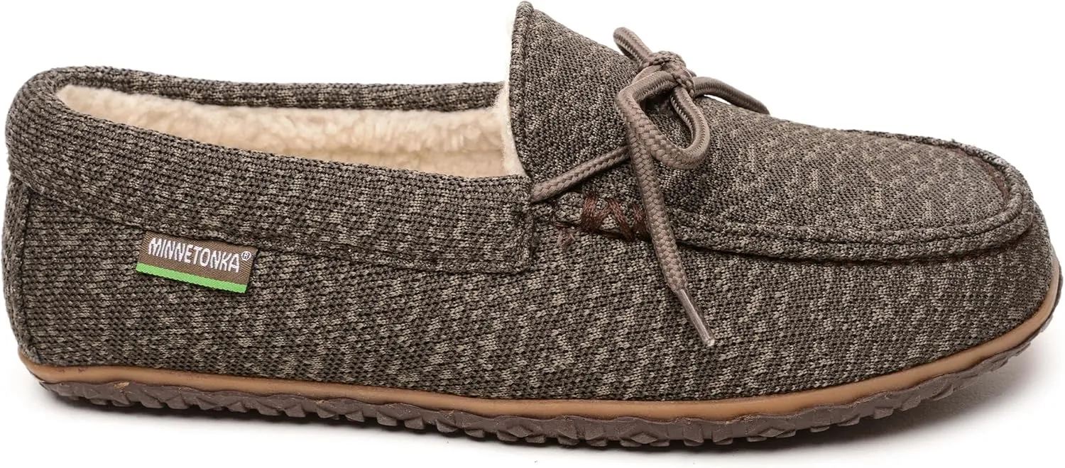 Minnetonka Men’s Ecowise Oak - Slip-On Shoes Featuring 100% Recycled Fabric and Laces, 50% Repurposed Berber Lining, Removable Contoured Footbed, and MinnTREAD Rubber Sole with Rice Husk