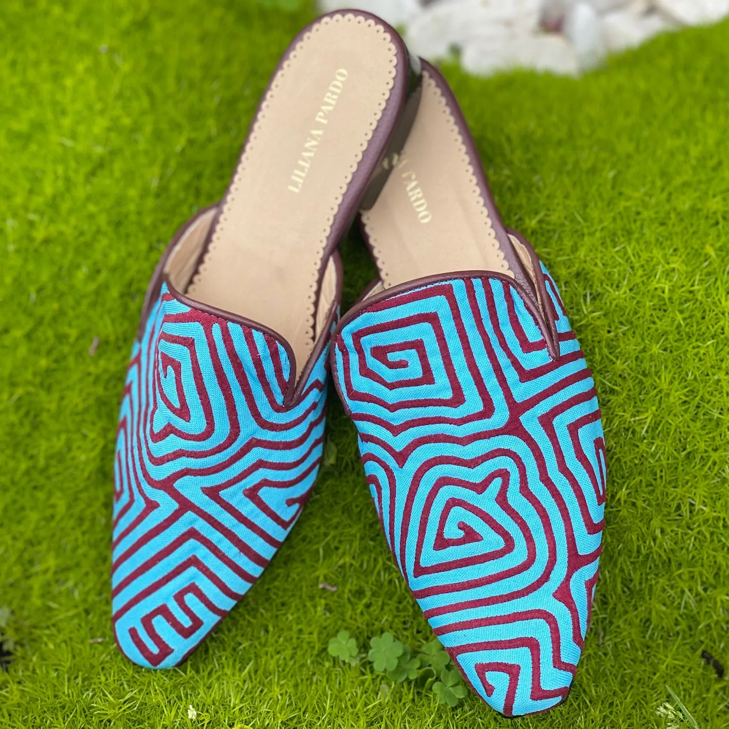 Mola Mules Blue/Wine Size 38 Flat