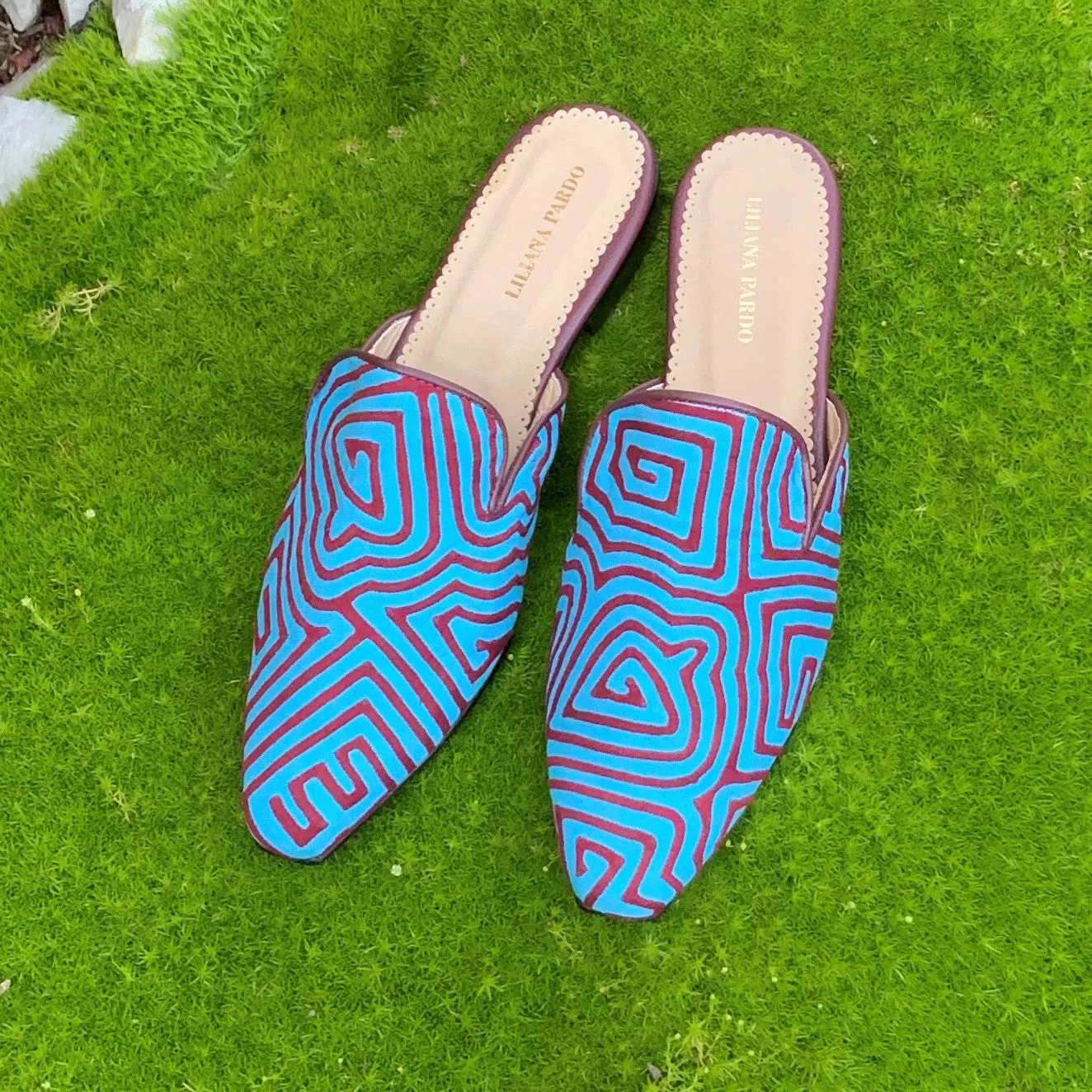 Mola Mules Blue/Wine Size 38 Flat