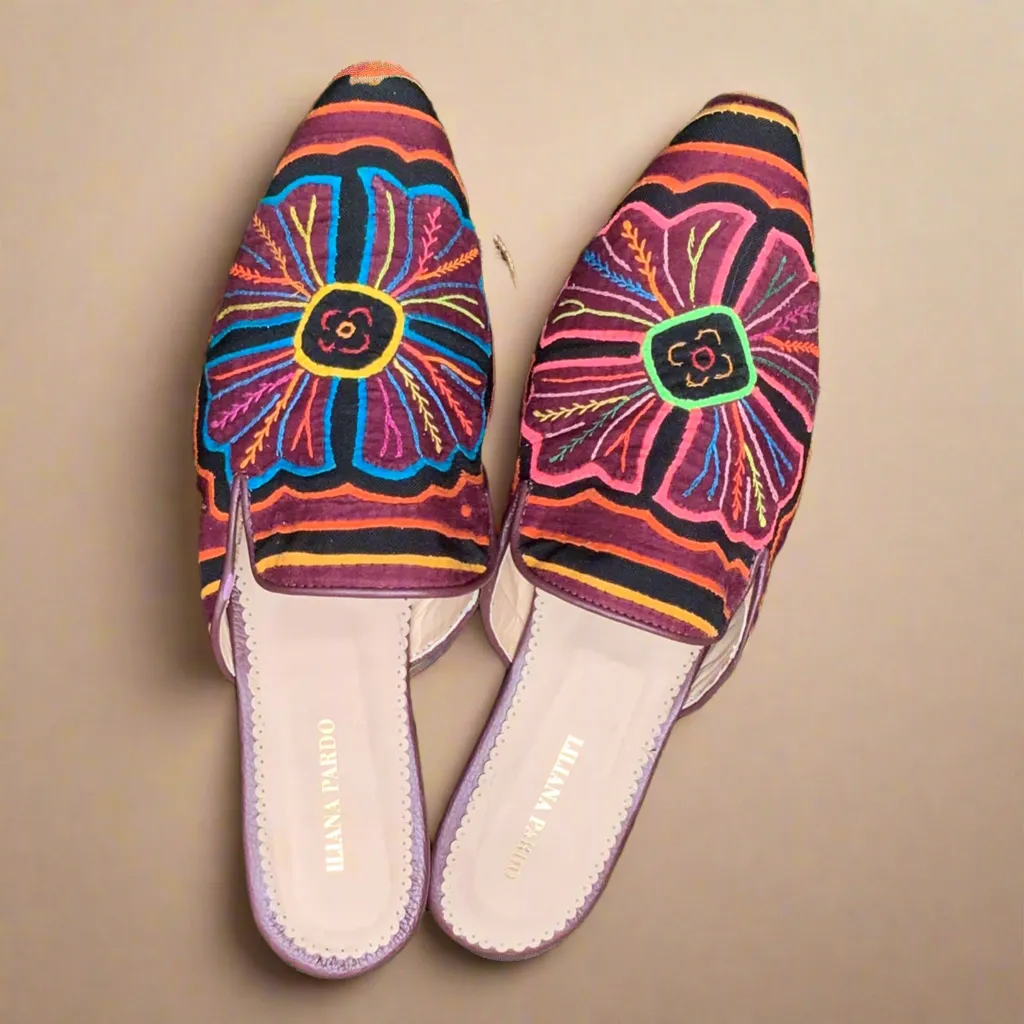 Mola Mules Flowers Size 39 Flat
