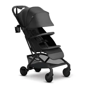Mompush Velo Lightweight Travel Stroller – One-Hand Fold, Ultra-Compact & Airplane Friendly, Lie-Flat Recline Seat (from Birth to 50 lbs), Includes Cup Holder, Shoulder Strap, and Leather Bumper Bar