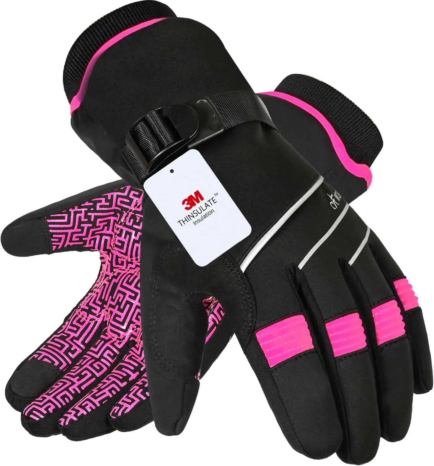 MOREOK Waterproof & Windproof -30°F Winter Gloves for Men/Women, 3M Thinsulate Thermal Gloves Touch Screen Warm Gloves for Skiing,Cycling,Motorcycle,Running