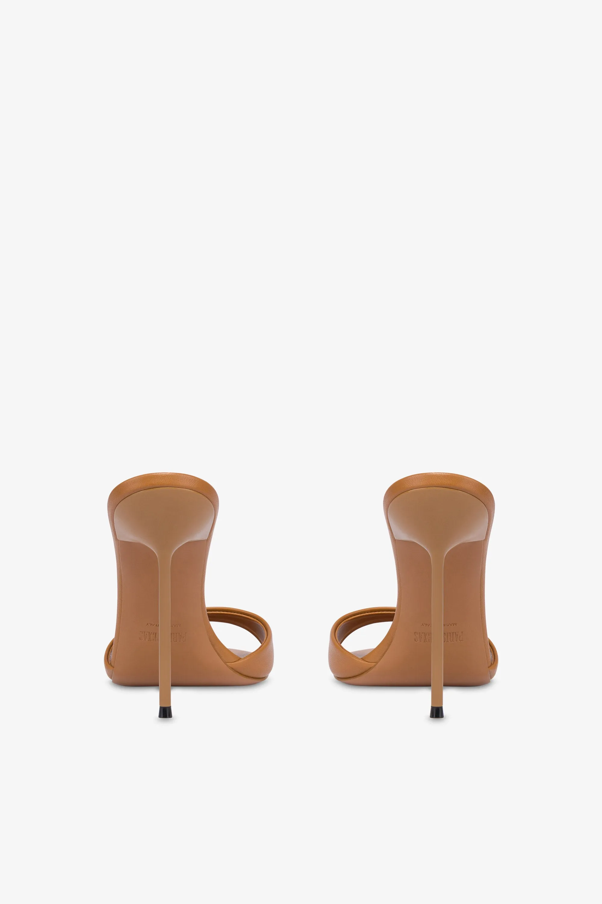 Mules in beige leather