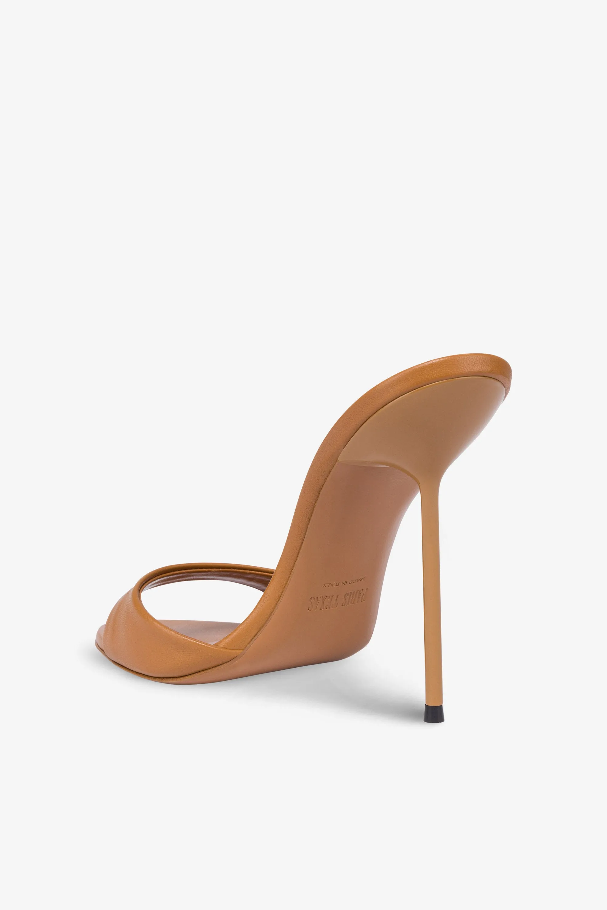 Mules in beige leather
