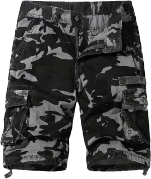 Muscularfit Cargo Shorts for Men Casual Cotton Multi Pockets Camo Shorts Outdoor Fashion Buckle Zipper Camouflage Gym Shorts