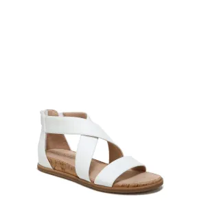 Naturalizer SOUL Womens Cindi Strappy Flat Sandals White Smooth 8 W