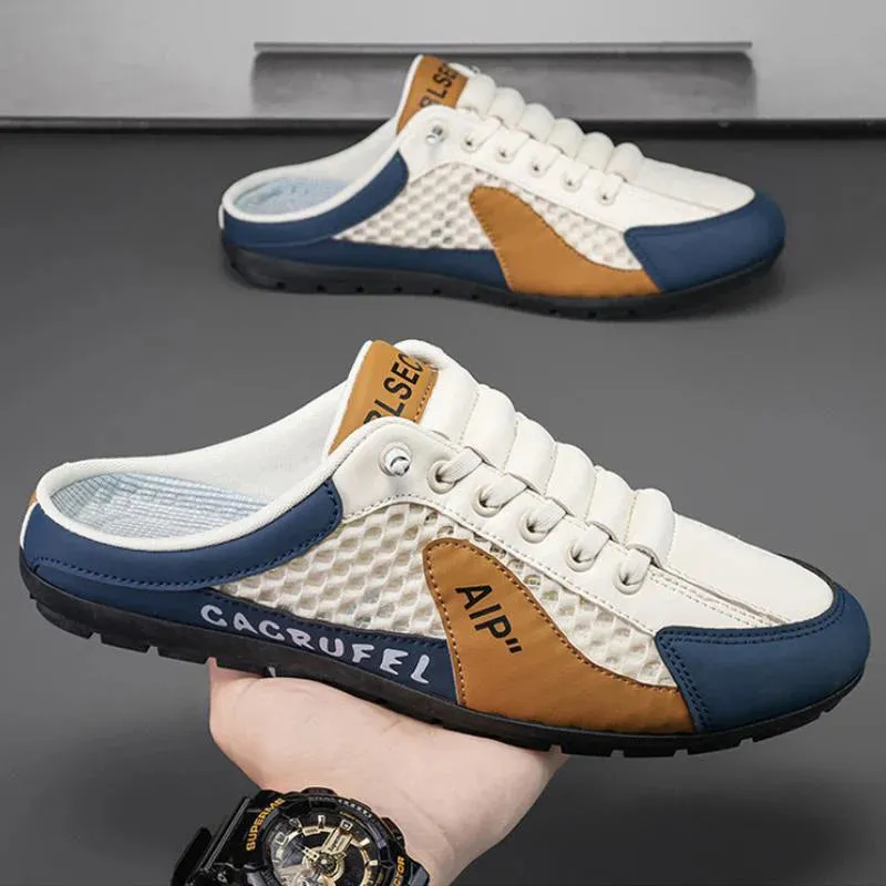 New Summer Slip-on Men's Sports Slippers (Brown-White)