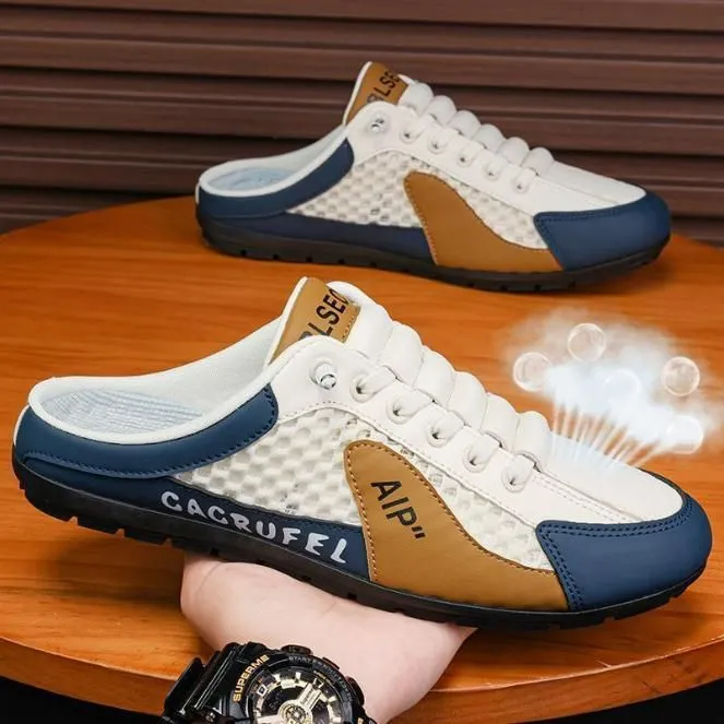 New Summer Slip-on Men's Sports Slippers (Brown-White)