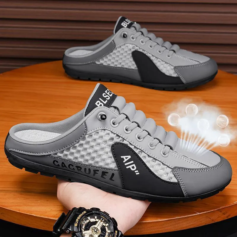 New Summer Slip-on Men's Sports Slippers (Brown-White)