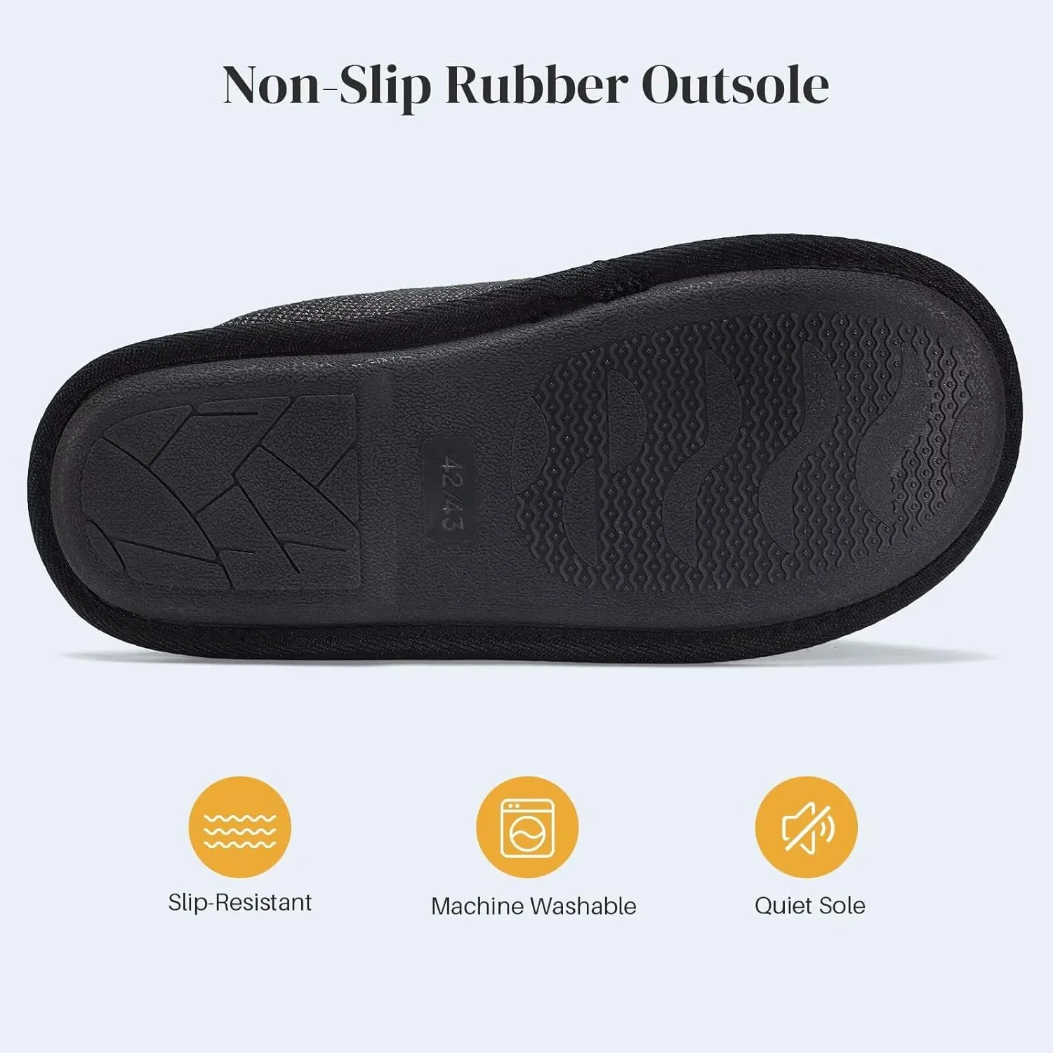NineCiFun Mens House Scuff Slippers Slip On Warm Bedroom Solid Waffle Upper Slippers Lightweight Non-slip Indoor/Outdoor House Shoes