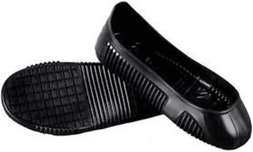 Non Slip Overshoes Rubber Black, Good Grip on Slippery Floors - Fits Sizes: Women 9-11, Men 7.5-10/1 Pair
