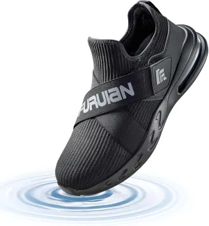 Non Slip Work Shoes for Women Men Slip on Sneakers Women Slip Resistant Waterproof Chef Kitchen Shoes Zapatos De Trabajo para Hombres, Black