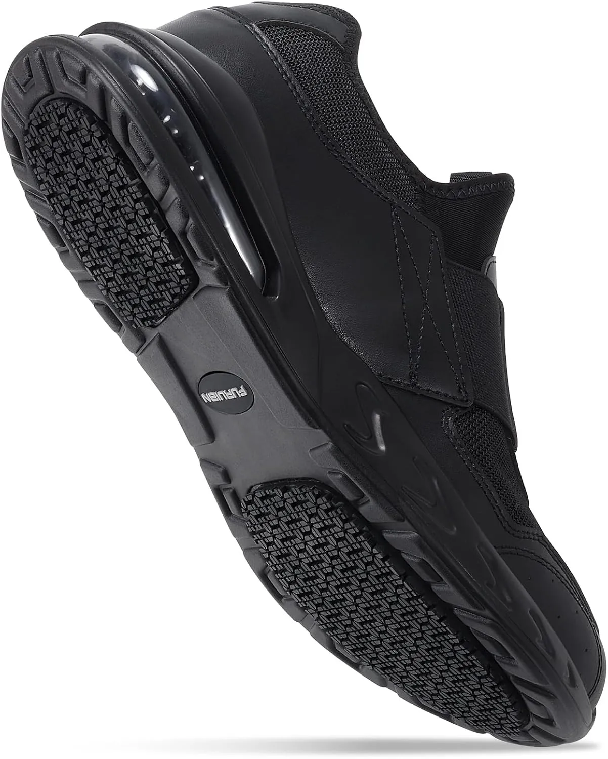 Non Slip Work Shoes for Women Men Slip on Sneakers Women Slip Resistant Waterproof Chef Kitchen Shoes Zapatos De Trabajo para Hombres, Black