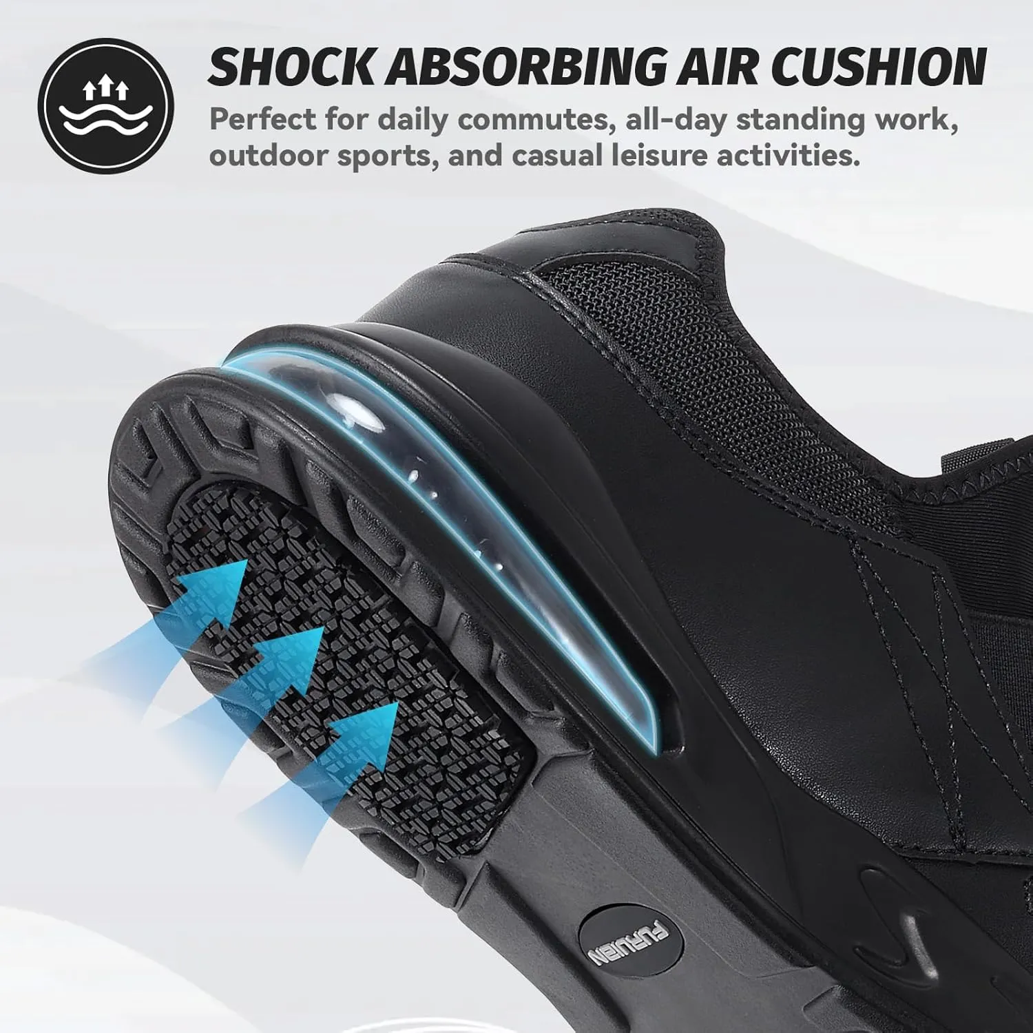 Non Slip Work Shoes for Women Men Slip on Sneakers Women Slip Resistant Waterproof Chef Kitchen Shoes Zapatos De Trabajo para Hombres, Black