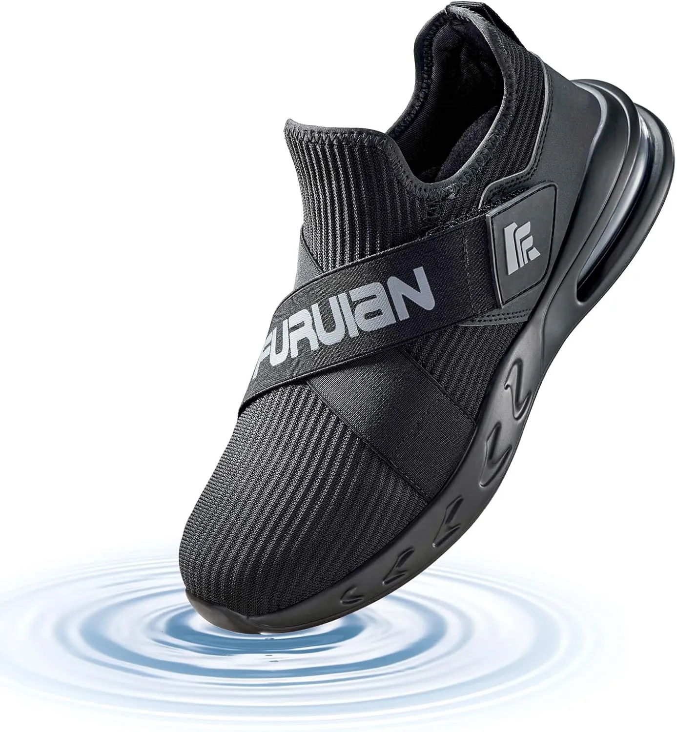 Non Slip Work Shoes for Women Men Slip on Sneakers Women Slip Resistant Waterproof Chef Kitchen Shoes Zapatos De Trabajo para Hombres, Black
