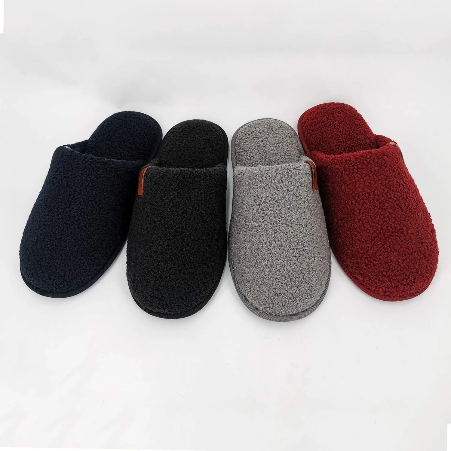 ofoot Womens Warm Fuzzy House Slippers Indoor Slip On Bedroom Shoes with Memory Foam Insole Non Skid Rubber Soles