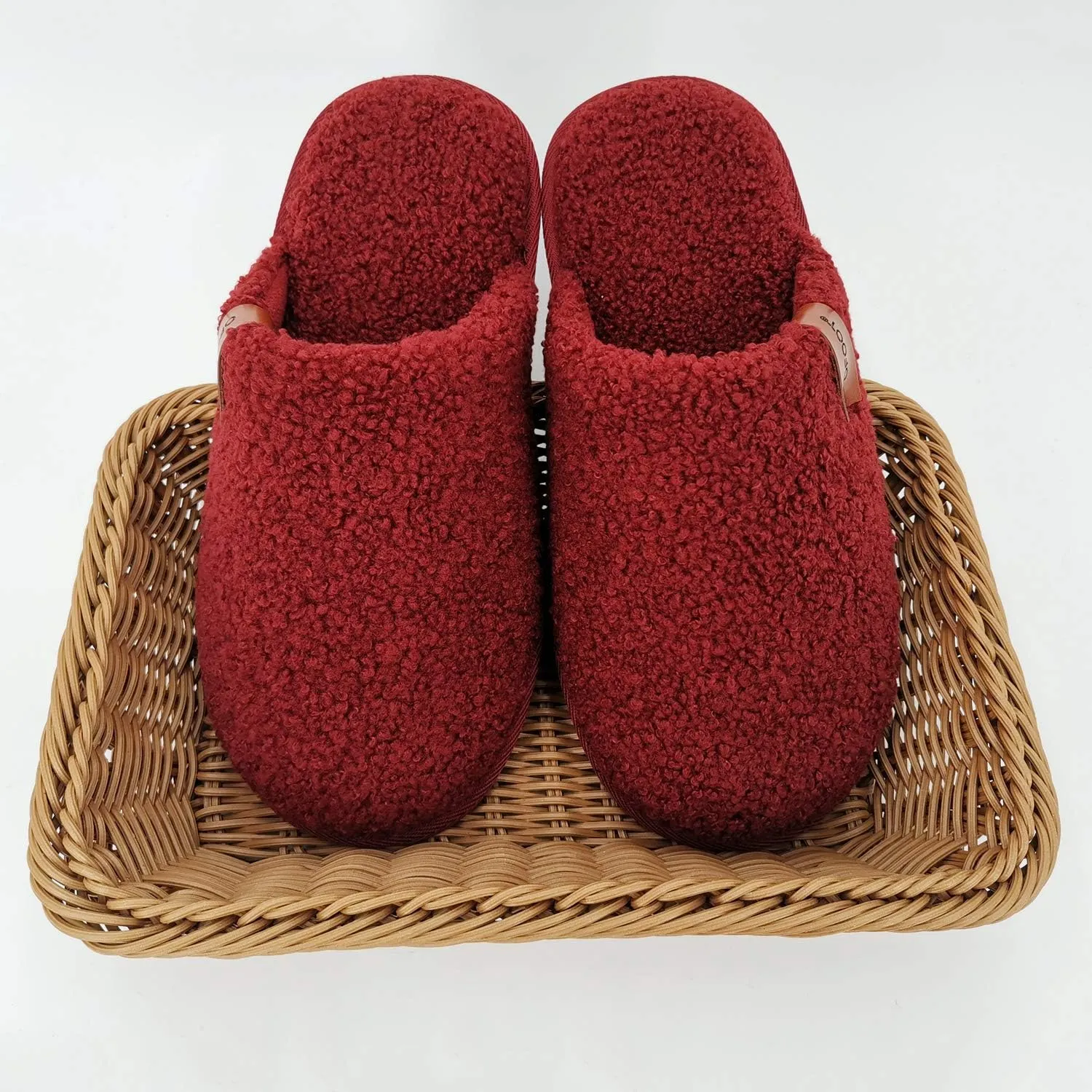 ofoot Womens Warm Fuzzy House Slippers Indoor Slip On Bedroom Shoes with Memory Foam Insole Non Skid Rubber Soles