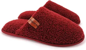 ofoot Womens Warm Fuzzy House Slippers Indoor Slip On Bedroom Shoes with Memory Foam Insole Non Skid Rubber Soles