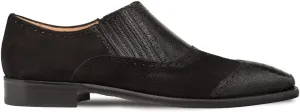 Ostrich/Suede Gored Slip On Black / 10 / Medium