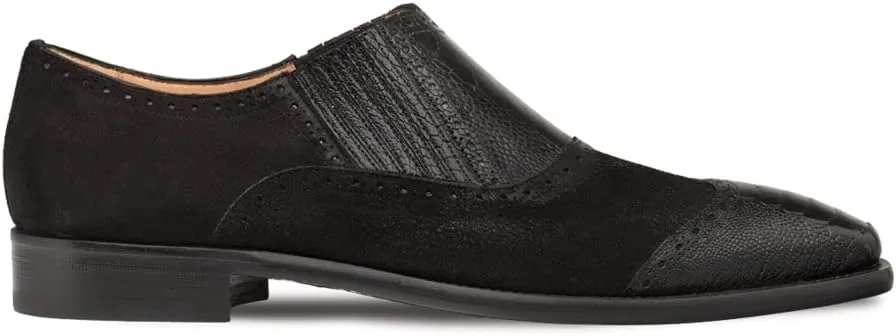 Ostrich/Suede Gored Slip On Black / 10 / Medium