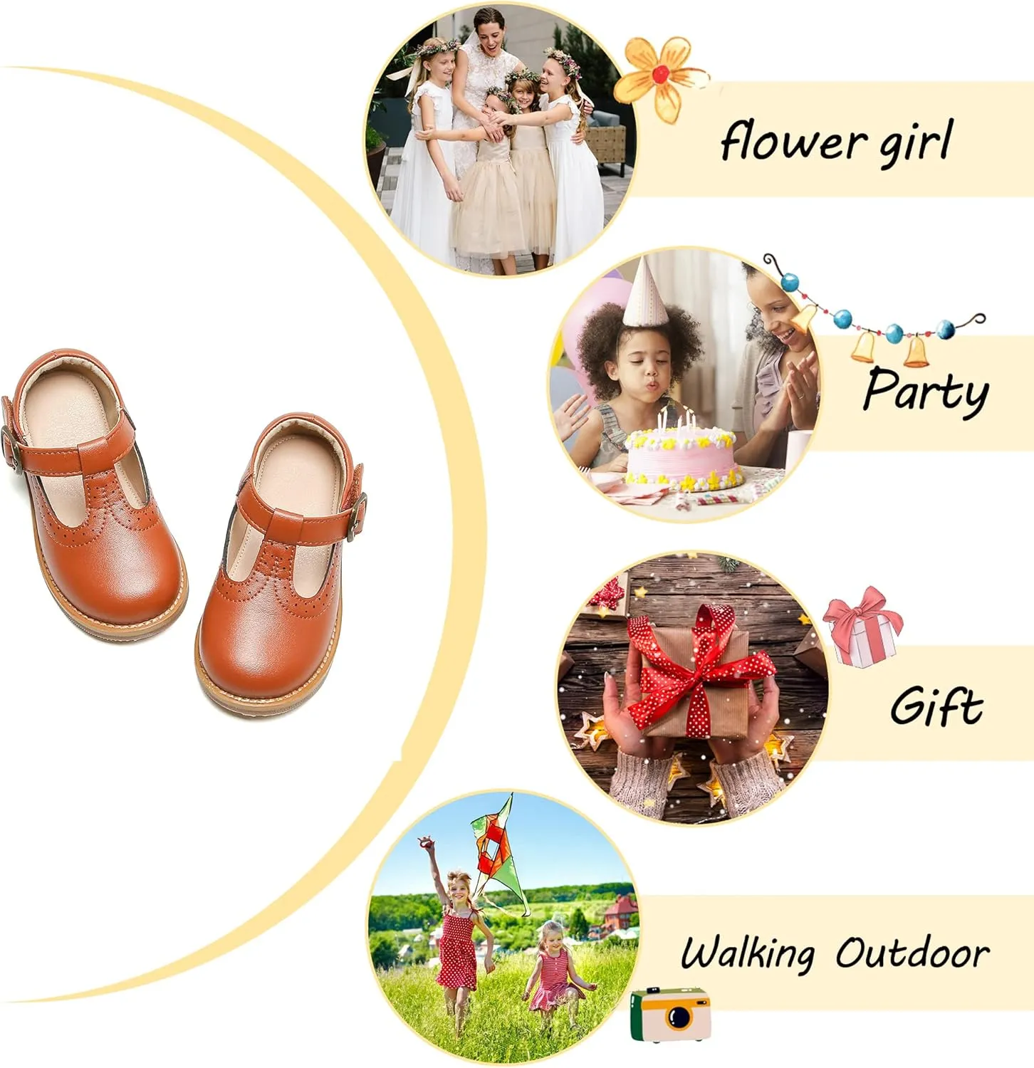 Otter MOMO Toddler/Little Girls Mary Jane Slip-on School Uniform Party Dress Shoes
