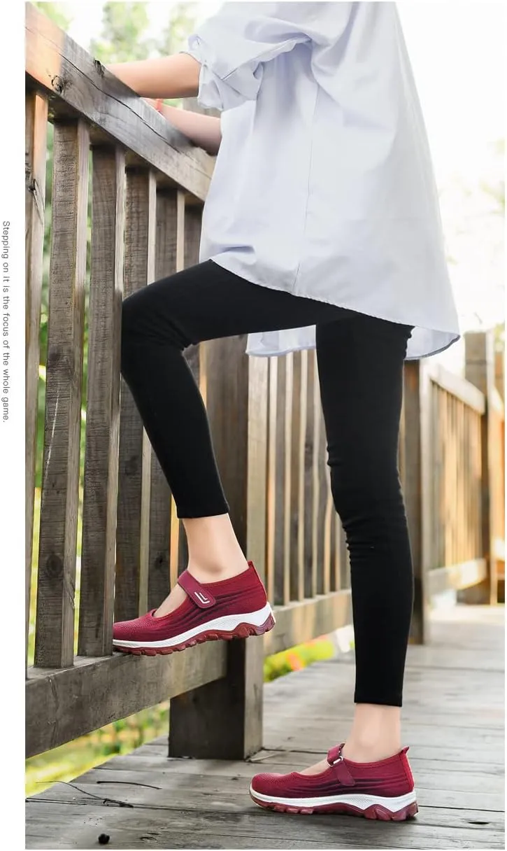 pearlzone Women's Comfortable Working Nurse Shoes Non-Slip Adjustable Breathable Walking Buffer Fitness Casual Nursing Orthotic Lightweight Shoes Arthritis, Diabetes Heel Pain