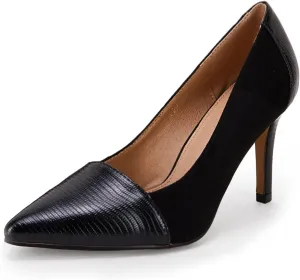 PiePieBuy Womens High Heeled Pumps Pointed Toe Slip On Stiletto Classic Dress Party Office Shoes Black