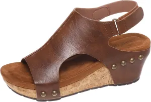 Pierre Dumas Women's Chantal-25 Wedge Platform Backstrap Sandal for Women