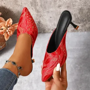 Point Toe Kitten Heels Sandals
