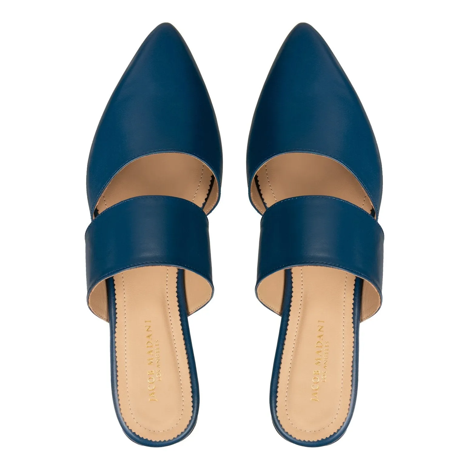 Pointy-toe Flats Mule in Calfskin