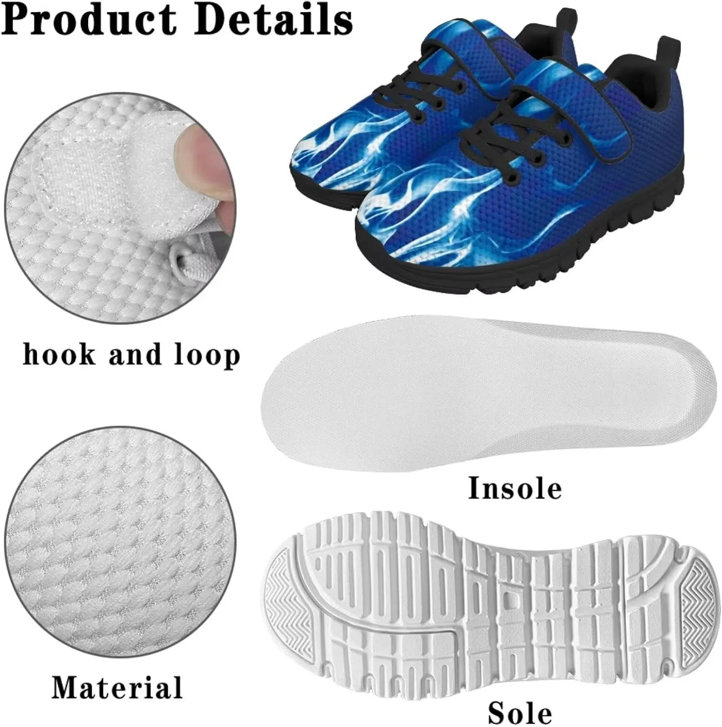 Print Shoes for Kids Boys Cute Shoes for Running Walking Slip On Shoes