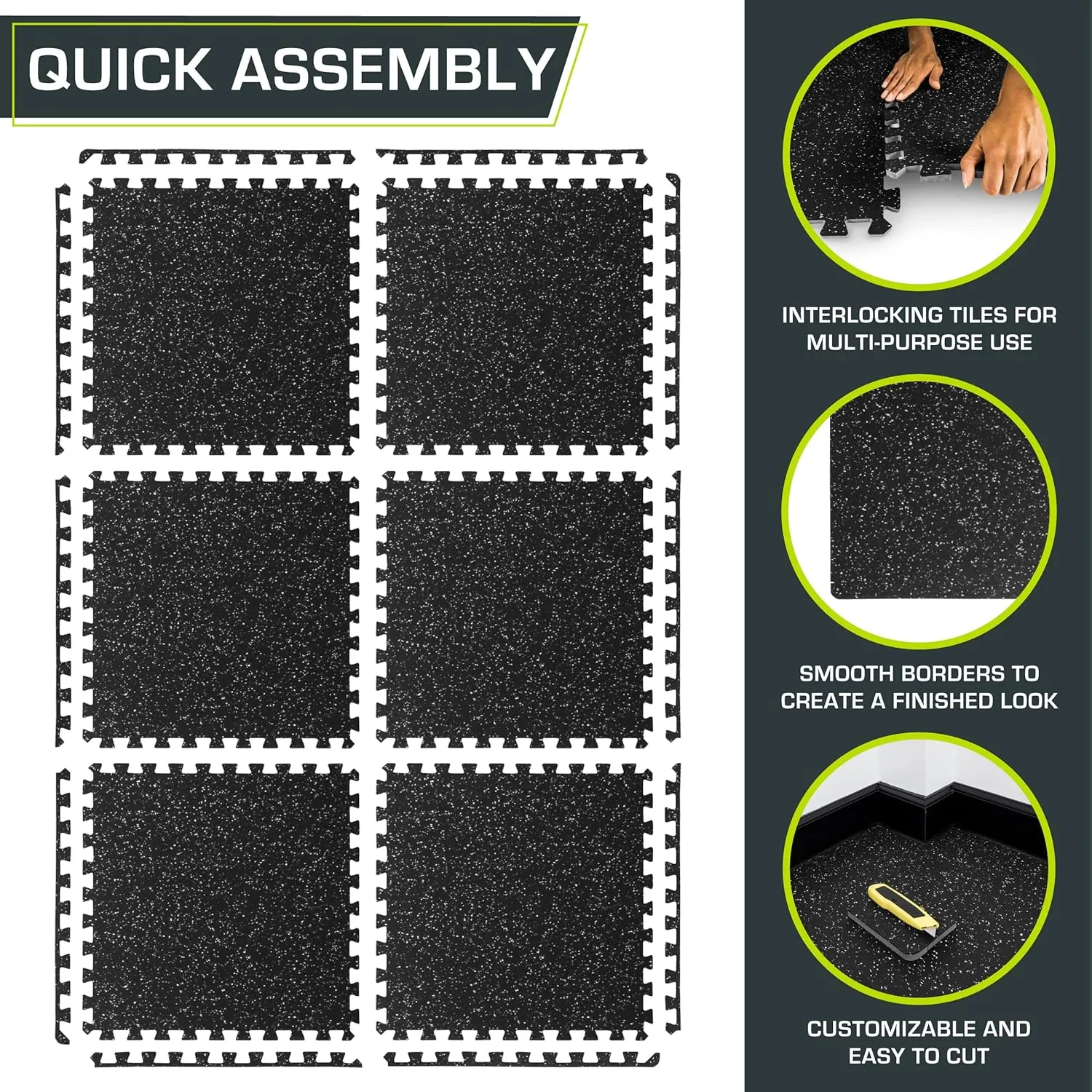 ProsourceFit Rubber Top Exercise Puzzle Mat