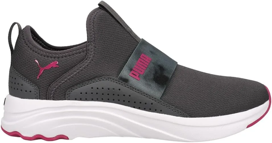PUMA Softride Sophia Slip-On Dark Sky Asphalt/Festival Fuchsia 6 B (M)