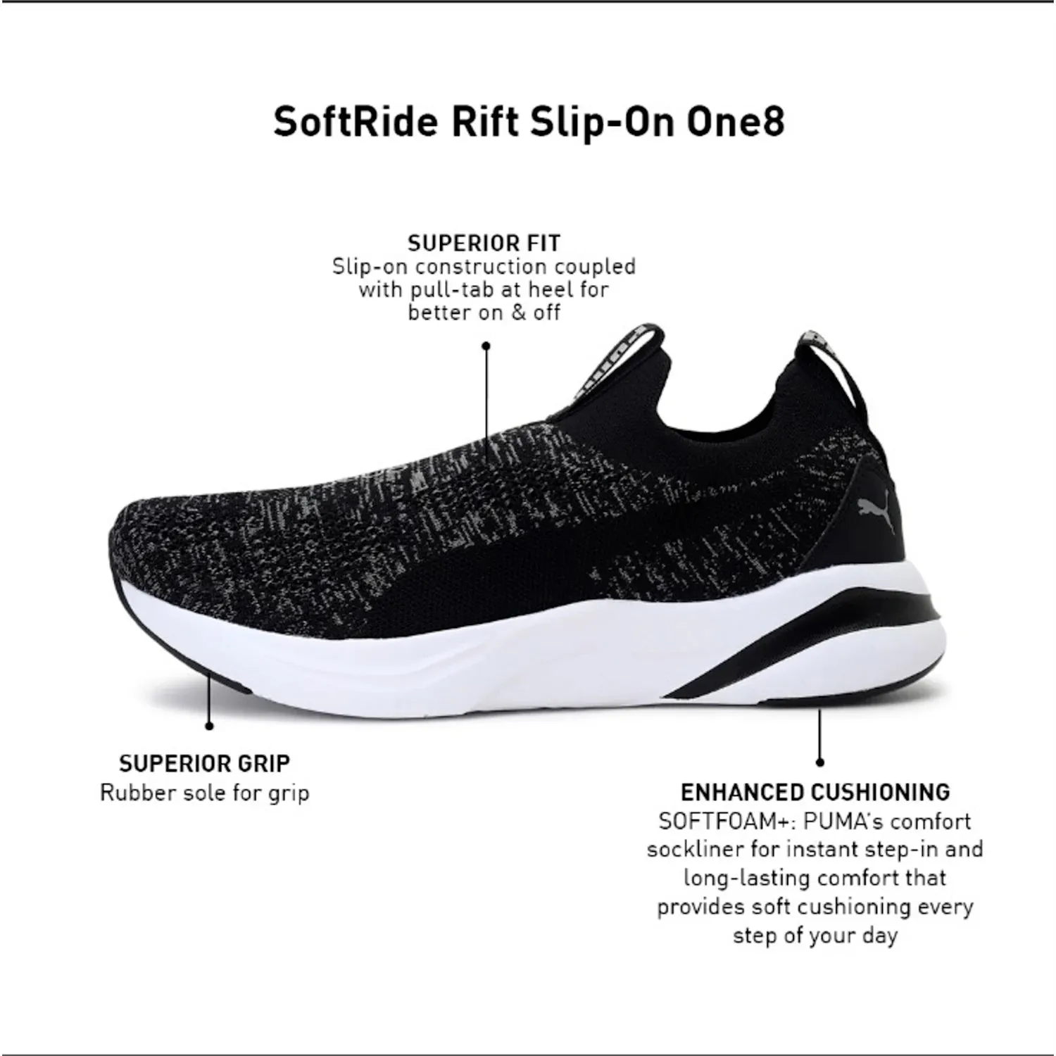 Puma Unisex Softride Rift One8 Slip-On Walking Shoes